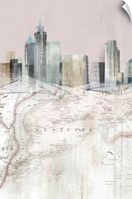 Blushing Manhattan Map I