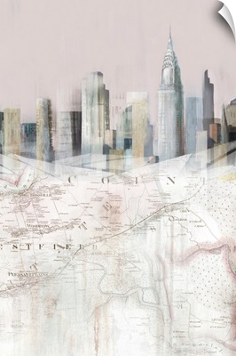 Blushing Manhattan Map II