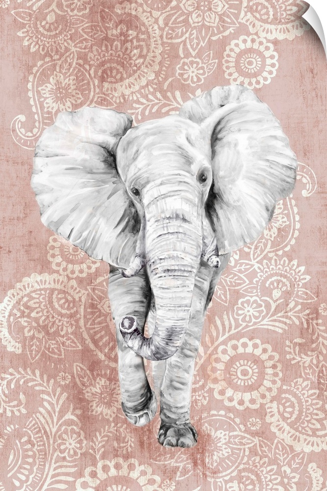 Pink Paisley Elephant