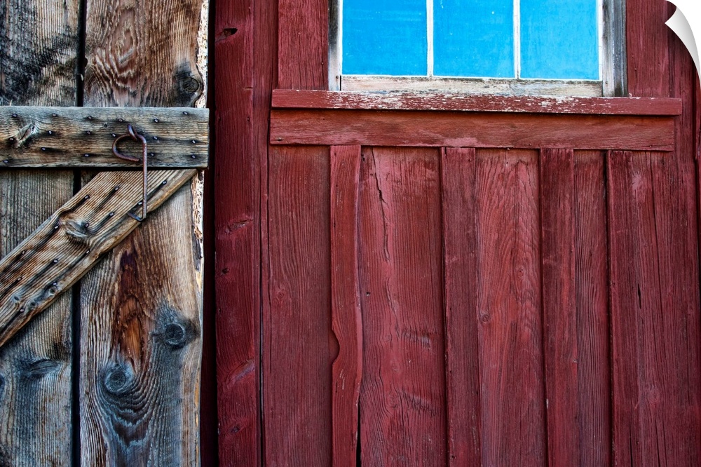 The sides, door and window of a old country barn for interesting patterns and textures.