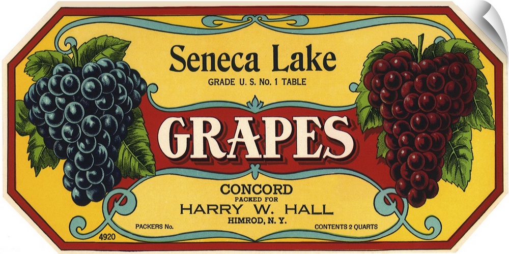 Black and Red Grape Label