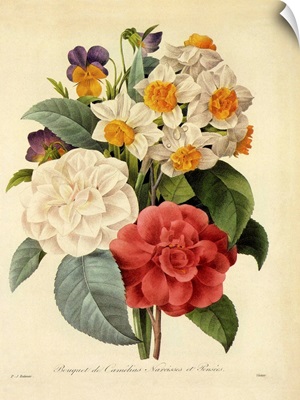 Camellias, Narcissus and Pansies