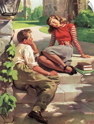 Couple Sitting on Steps