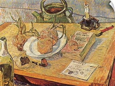 Still Life with Onions and Drawing Table