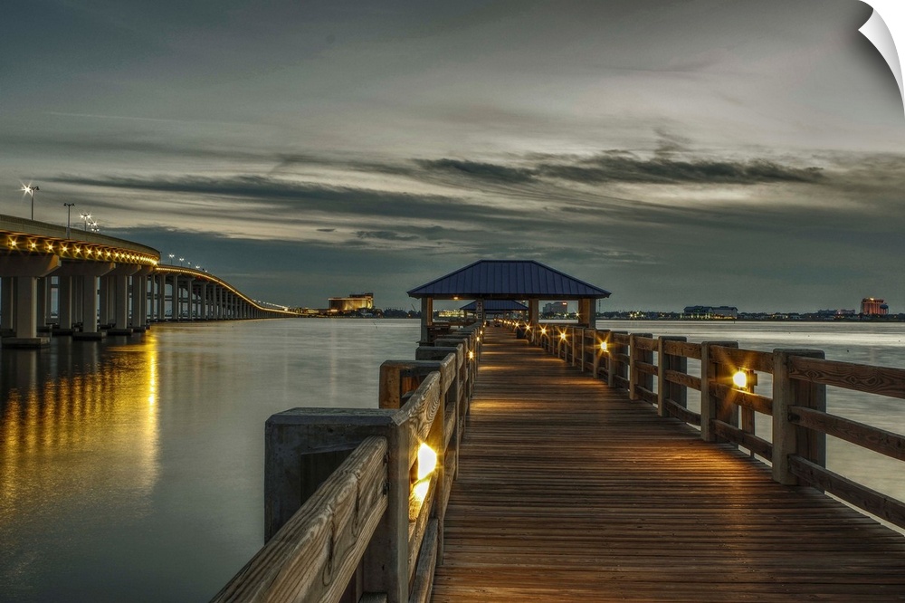 Long exposure from a pier in Ocean Springs, Mississippi.