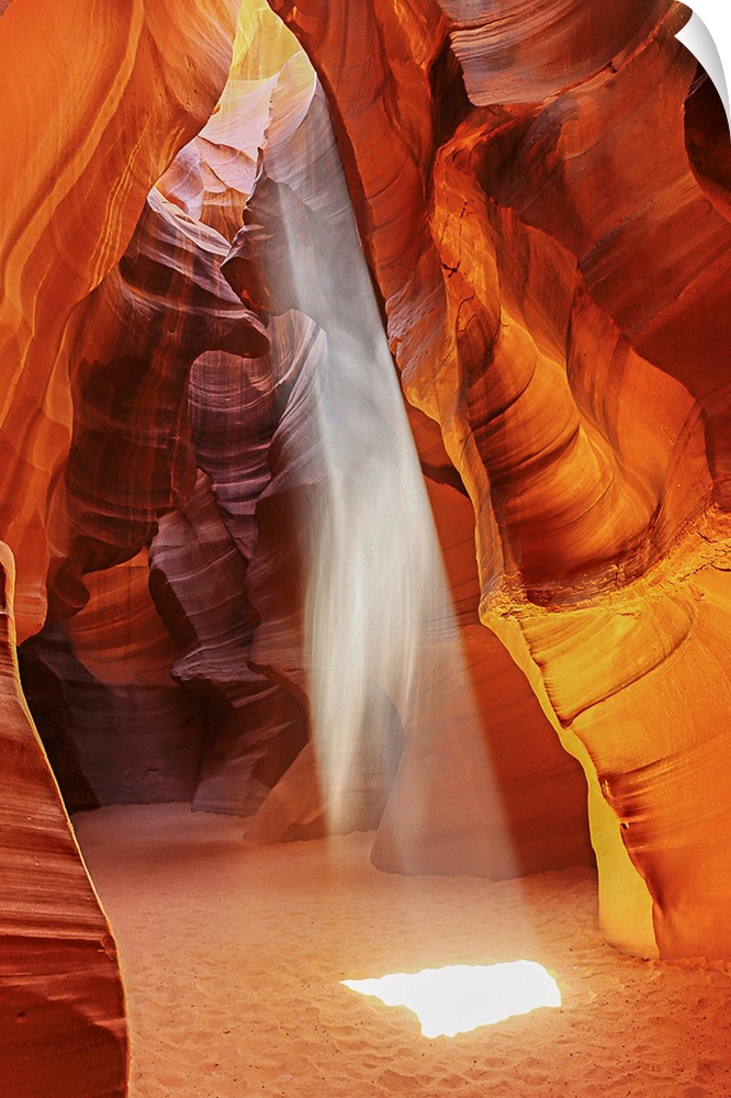 A shaft of light in the famous slot canyon in Arizona.