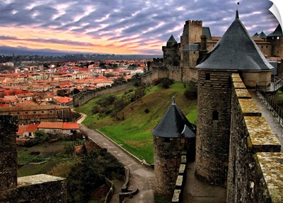 Carcassone Fortress after Rain