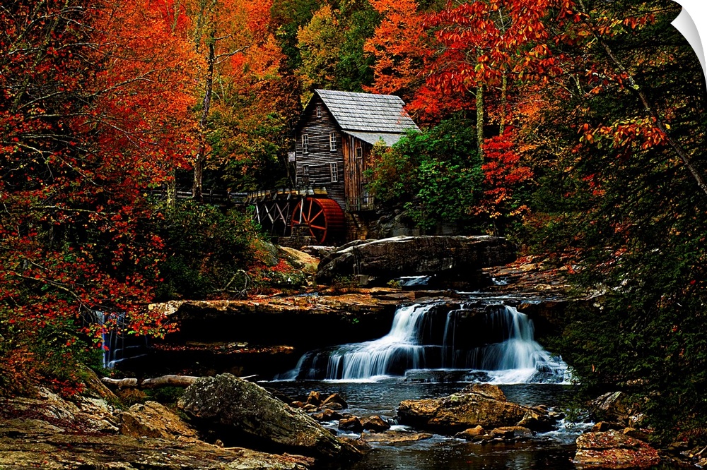The old grist mill located in Babcock State Park, West Virginia.