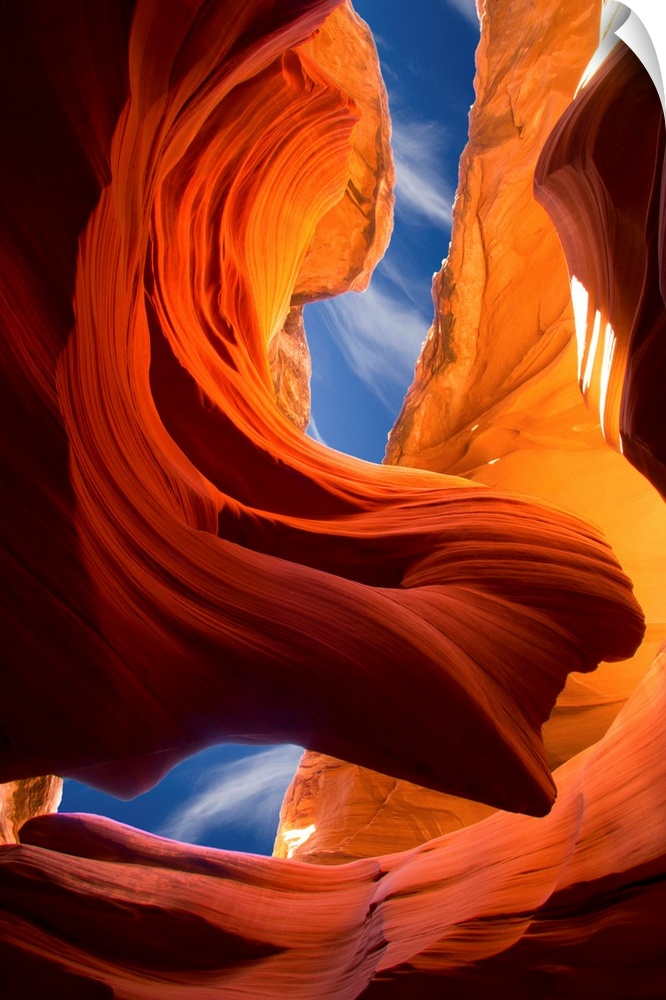 Dynamic photograph of the Lady in the Wind rock formation section of Antelope Canyon, Arizona.