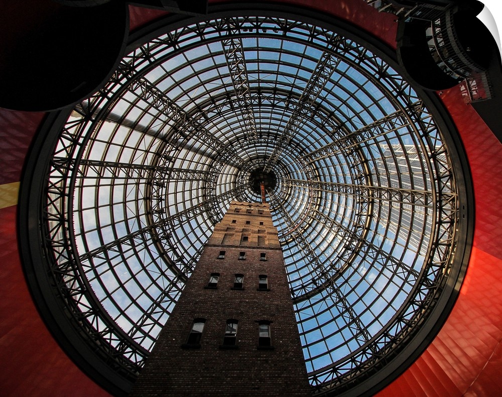 The atrium in Melbourne Central was purpose-designed for the preserved historic shot tower.