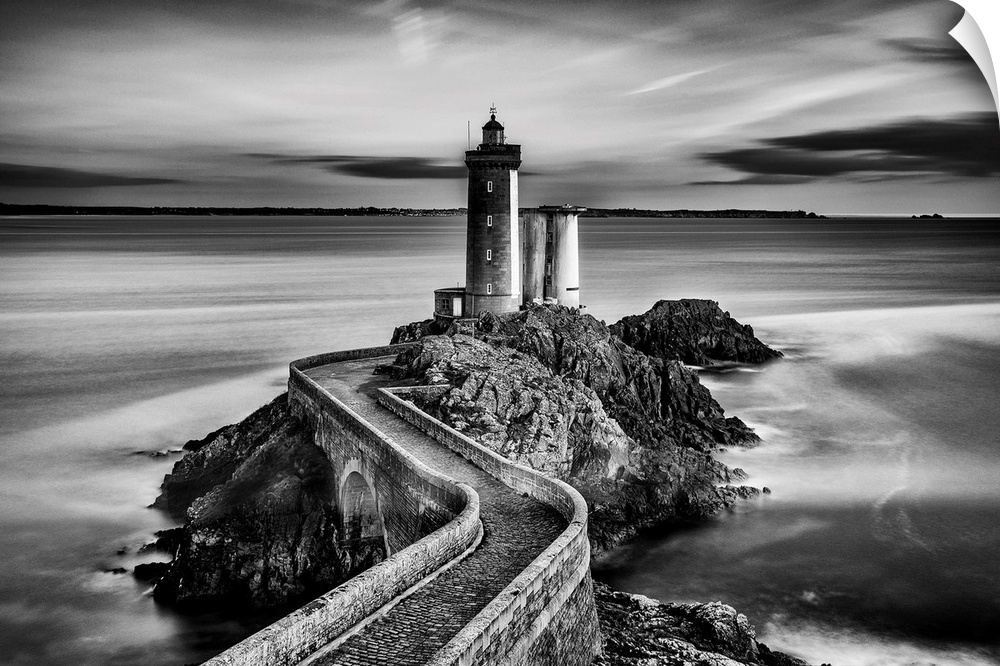 Lighthouse near the Fort du Petit Minou, Brest, France.