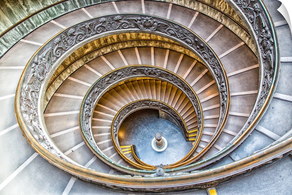 The famous spiral staircase in the museum in Vatican City.