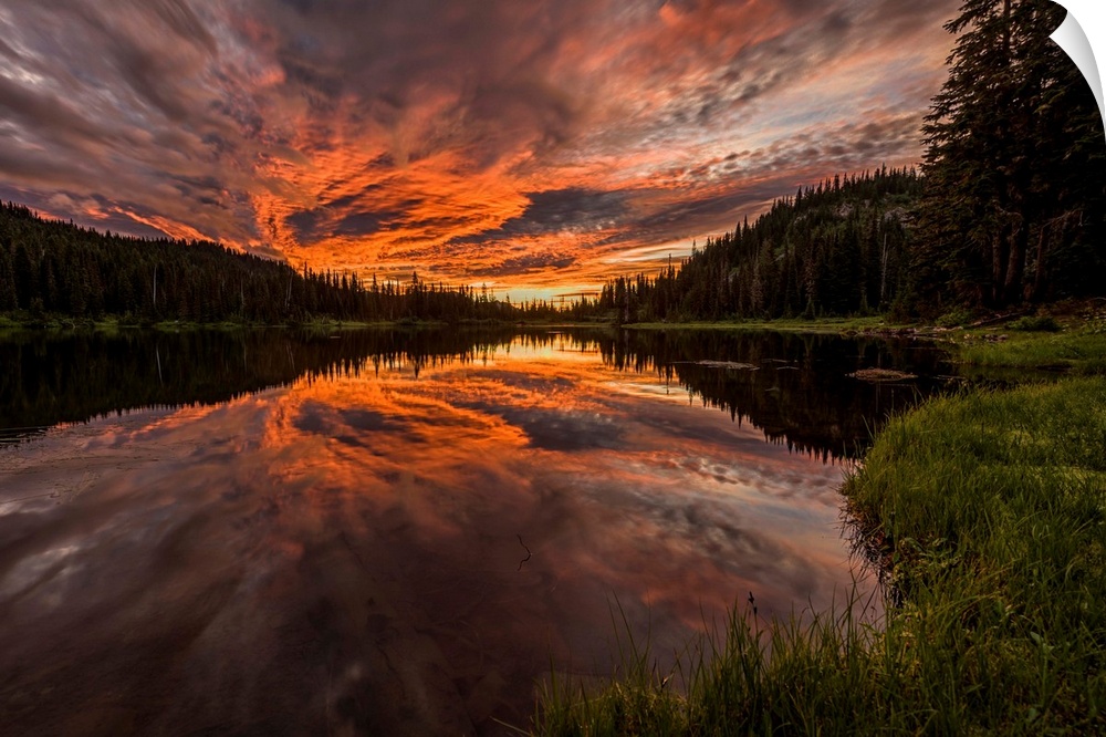Sunrise at Reflection Lake, Mount Rainier National Park, Washington.