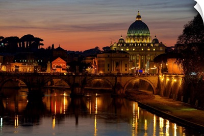Sunset over St. Peter's Basilica