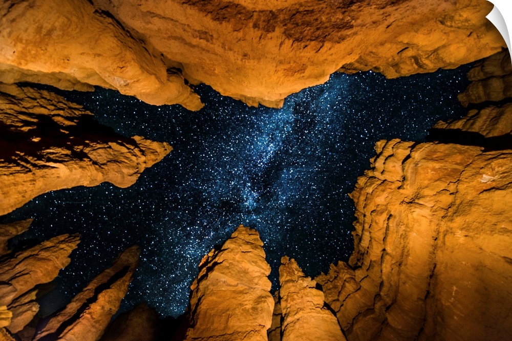 Looking into the Milky Way from the depths of Bryce Canyon.