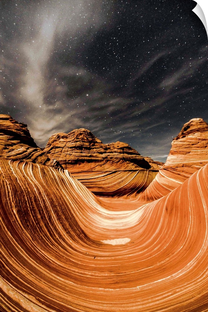 The Wave, located on the slopes of North Coyote Buttes, in the Paria Canyon-Vermilion Cliffs Wilderness Area.