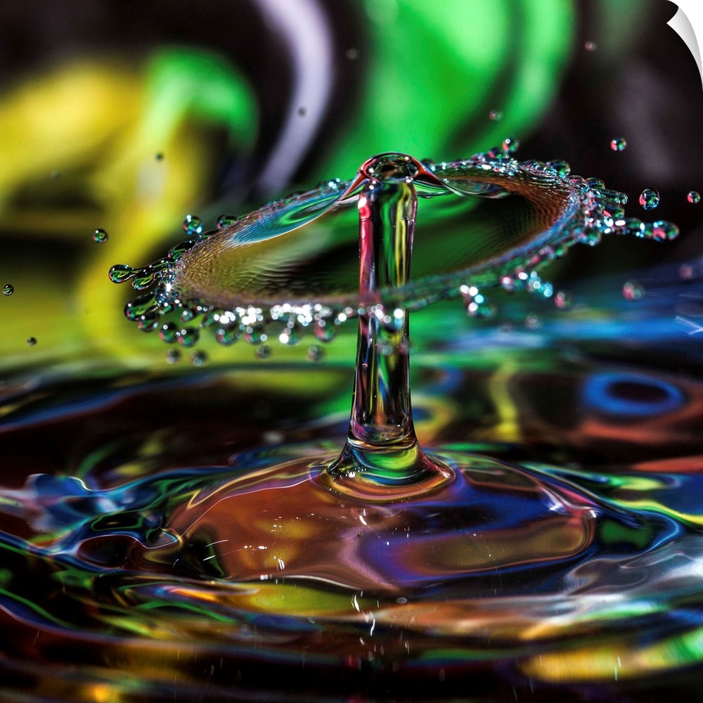 Macro image of an interesting shape created by splashing water droplets.