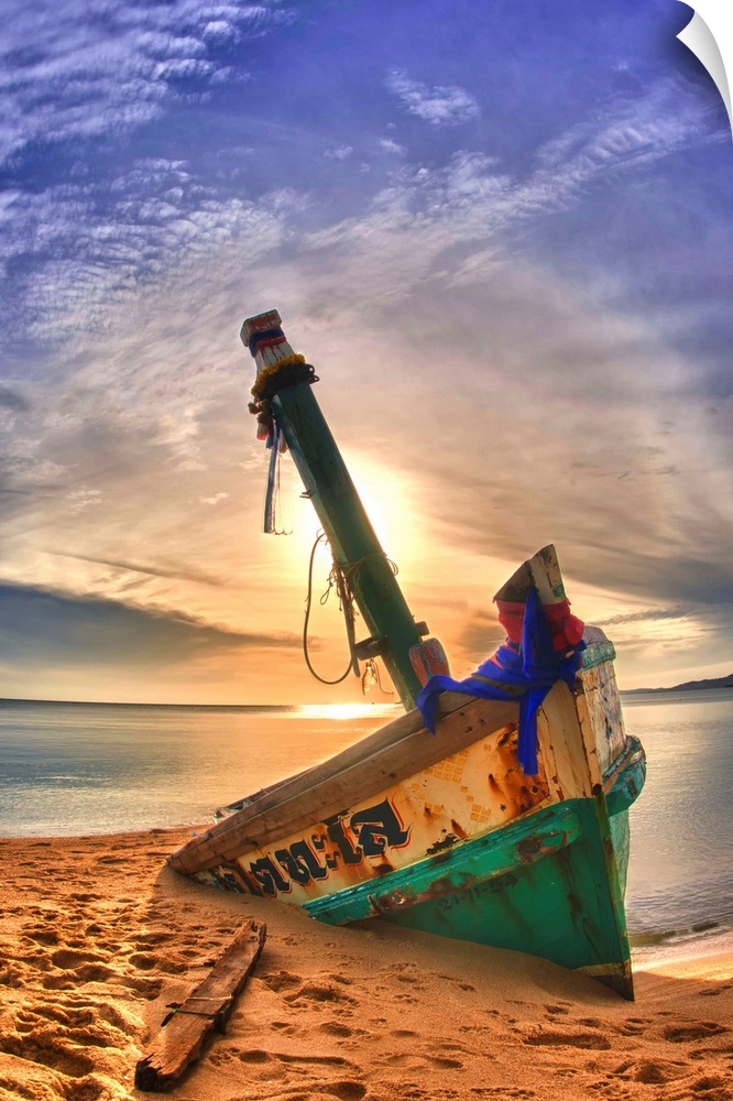 Wrecked fishing boat on Samui, Thailand.