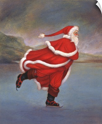 Father Christmas Skating on Duddingston Loch