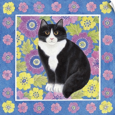 Kitty in Spring Flowers I