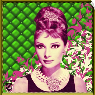 Audrey Hepburn Padded Floral Green/Pink