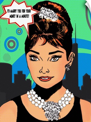 Audrey Hepburn Tiffanys Comic Pose2