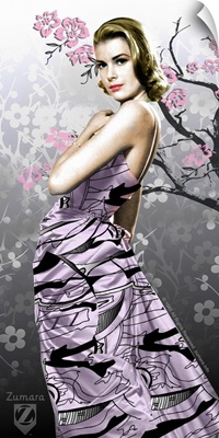 Grace Kelly Purple Gown Pink Flowers