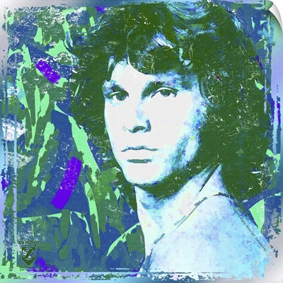 Jim Morrison Blue and Green Splatters