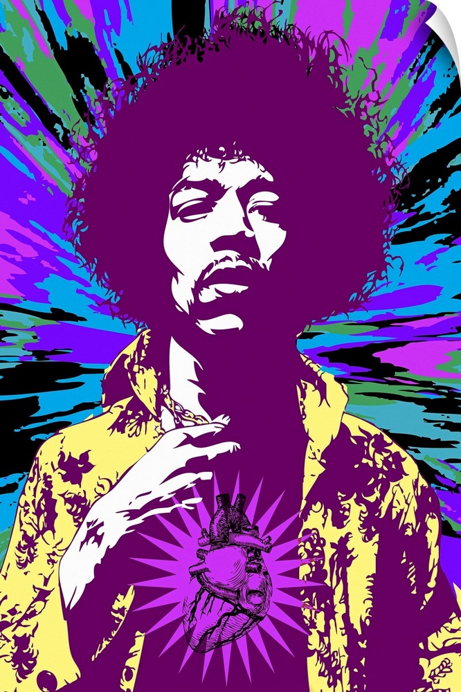Jimi Hendrix Zombie Purple Heart