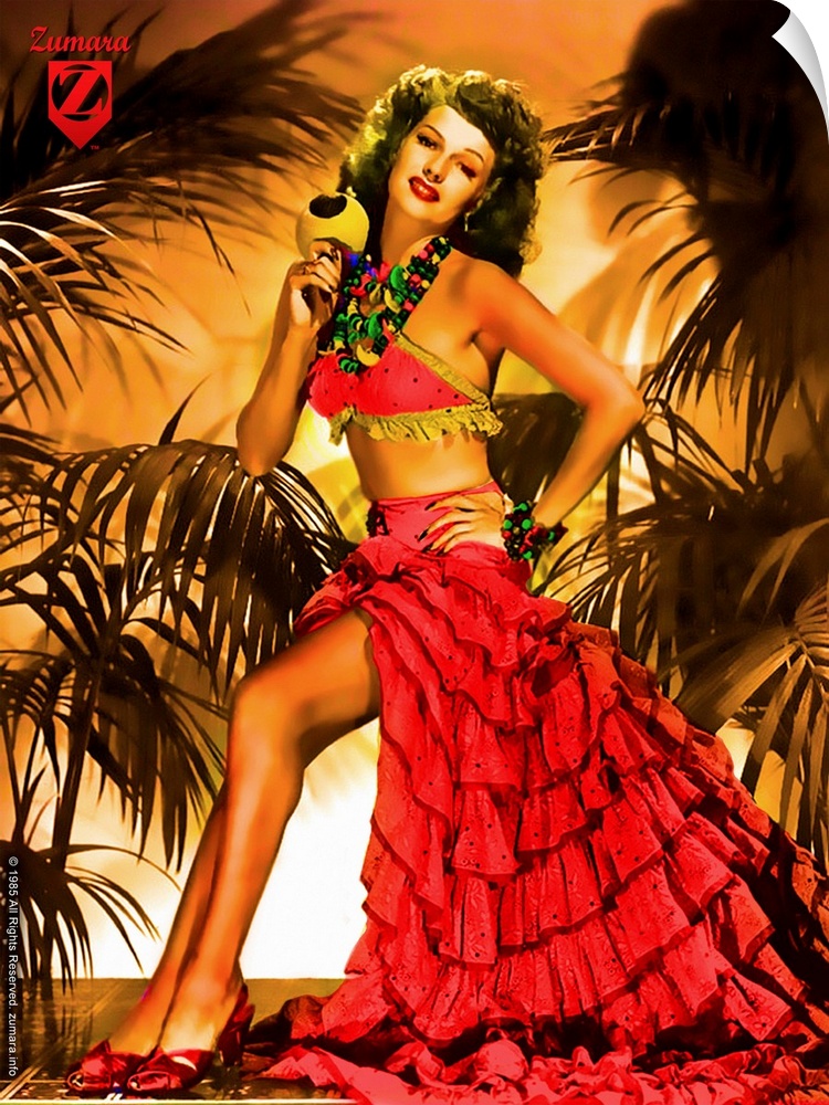 Rita Hayworth Red Island Dress