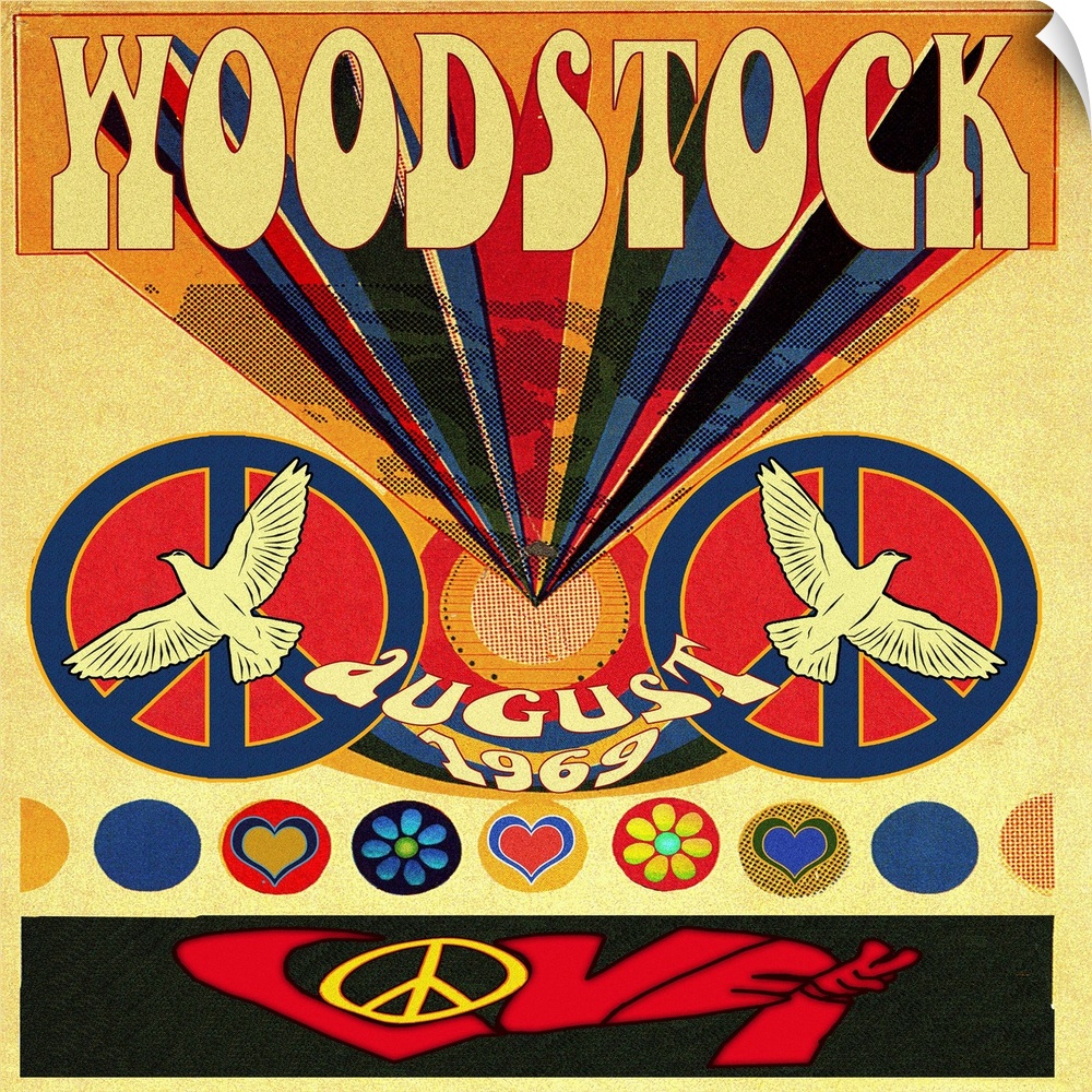 Woodstock Music Festival poster, August 1969