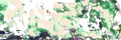 Abstract Green and Pink Garden Panorama