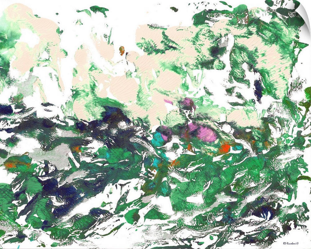 Pink and Green Gardens by RD Riccoboni, an abstract painting.