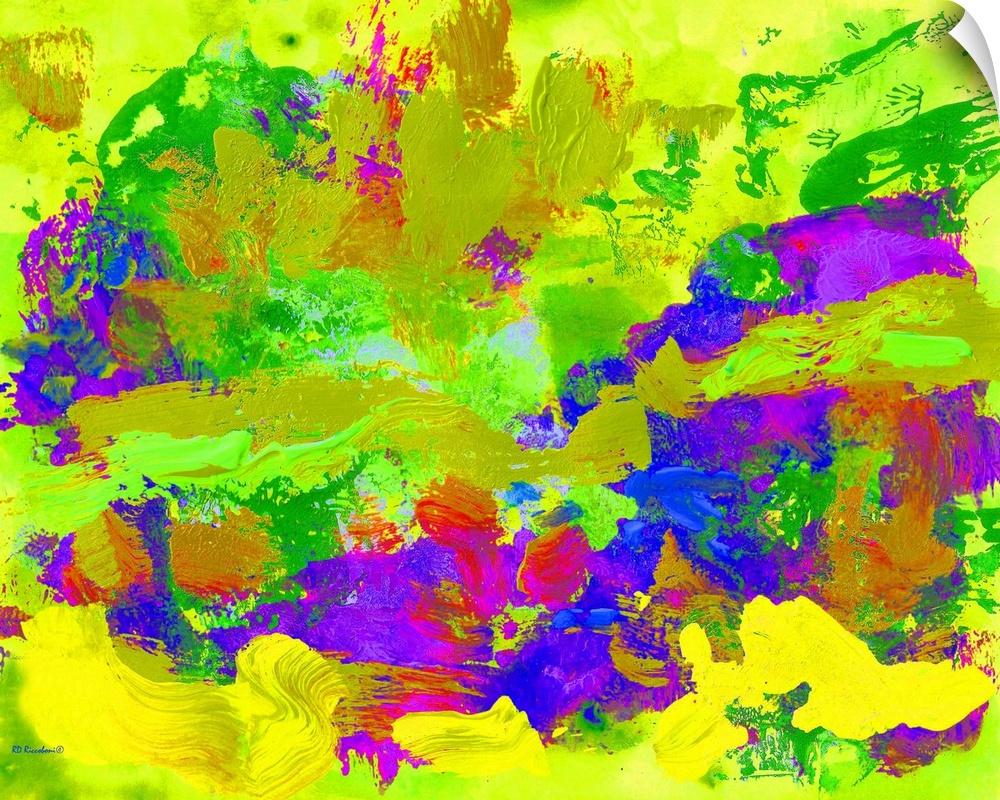 Abstract Lemon Lime Palm Springs Swagger, painting by RD Riccoboni