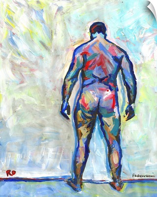 Against The Wall male nude painting picture