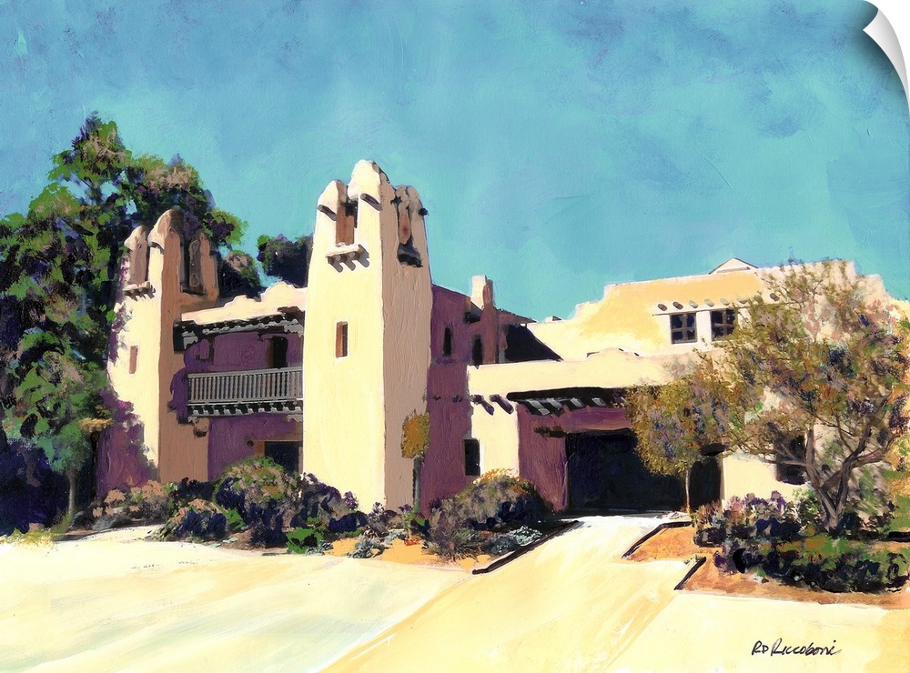 The Historic South Western Style Balboa Park Club Building in Balboa Park, San Diego, California, acrylic painting by RD R...