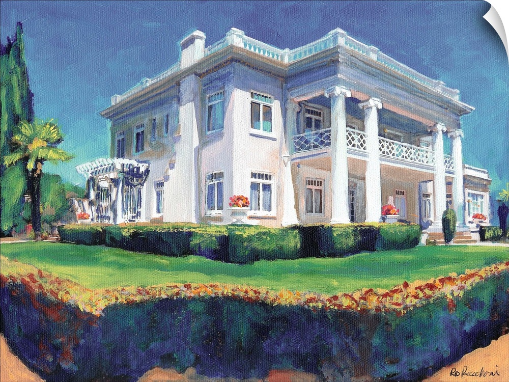 Painted image of a San Diego mansion in Bankers hill.