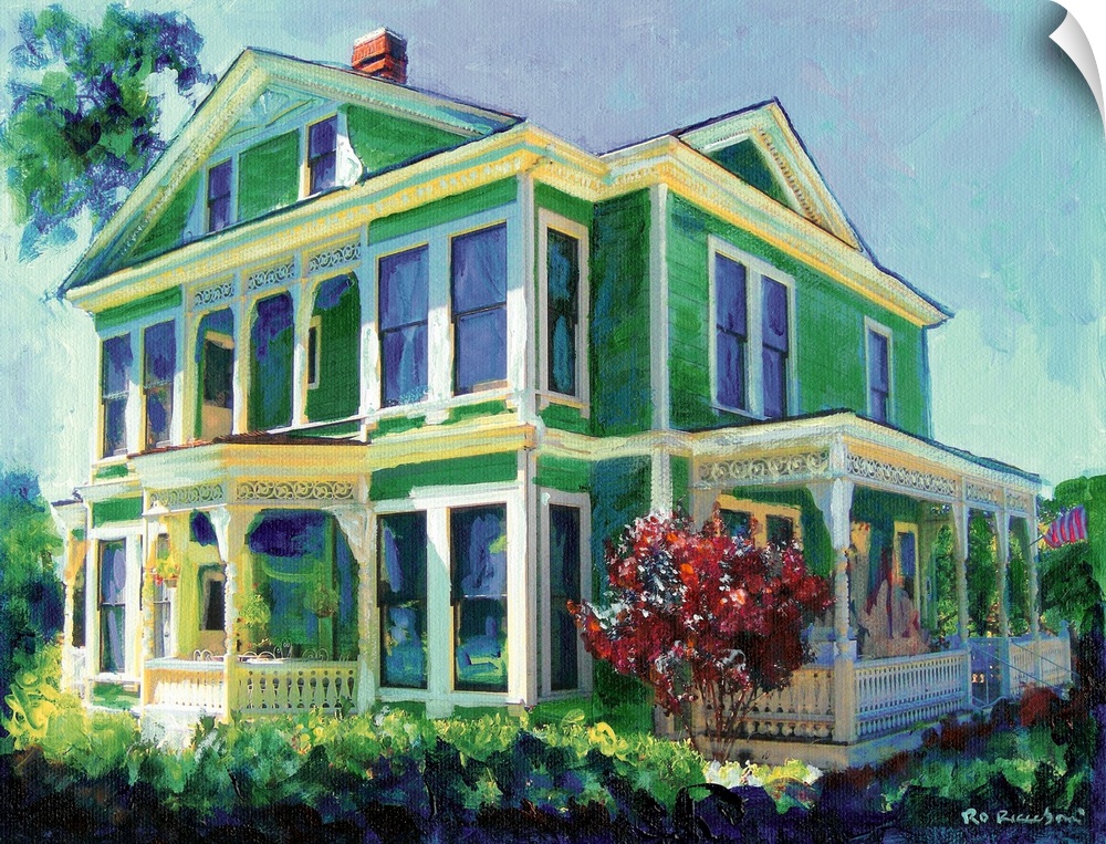 Burton House San Diego, painting by RD Riccoboni. This beautiful Eastlake style victorian home is located just off Juan St...