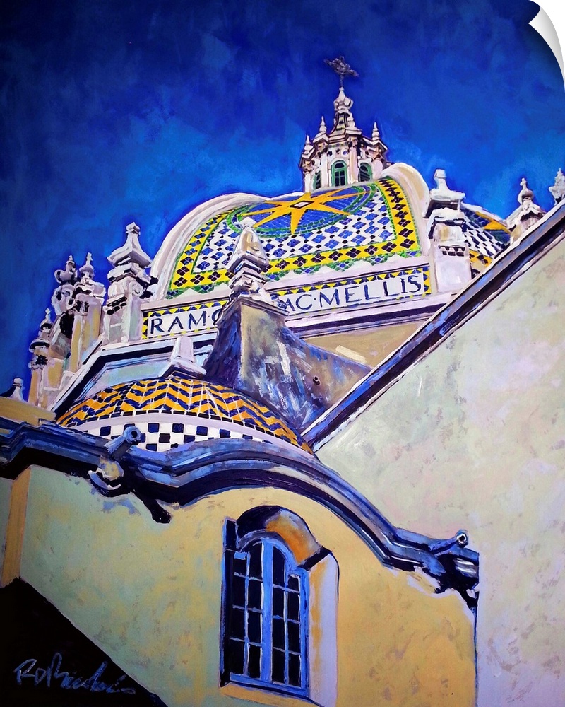 Cathedral of the Arts, by RD Riccoboni. The ornate tile domes of the California Building Balboa Park and the blazing blue ...