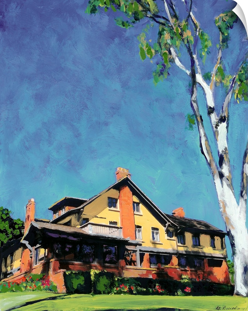 George Marston House with the giant eucalyptus tree, painting by San Diego artist RD Riccoboni.  The Marston House Museum ...