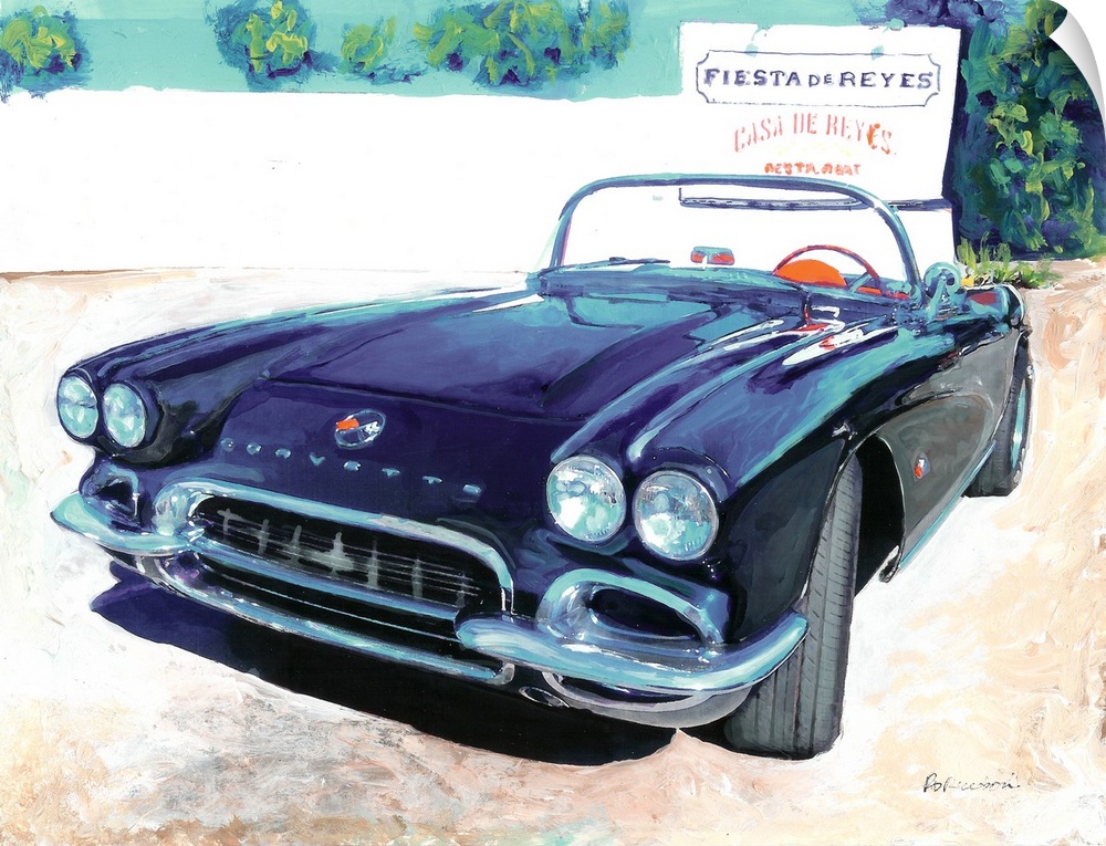 Harriet's Blue Chariot for Maximum Velocity painting by RD Riccoboni, acrylic on canvas.