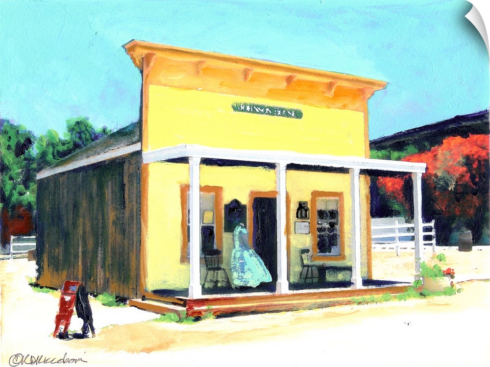 Old San Diego, California by RD Riccoboni. This is Johnson House, now a shop on the Historic green.