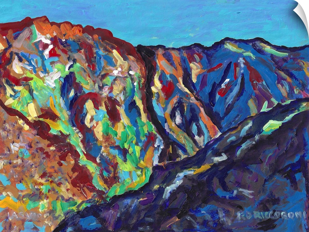 Las Virgenes canyon in Calabasas, California. Painting by American artist Rd Riccoboni. A very colorful picture of the coa...