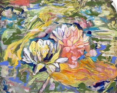 Lily and koi pond abstract