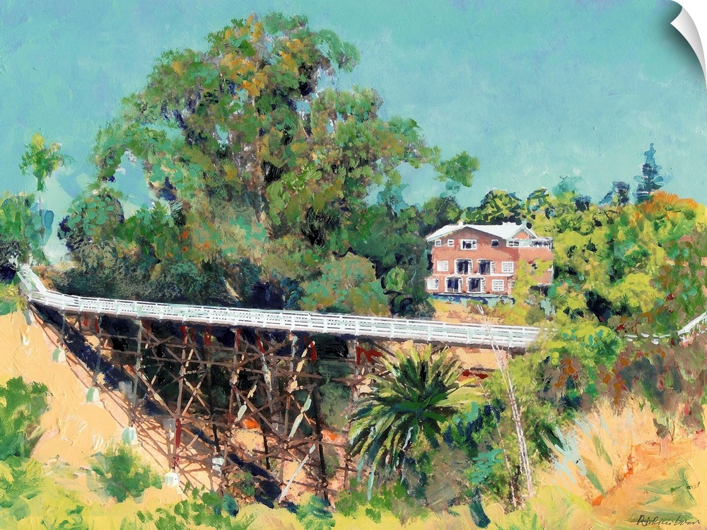 The Quince Street Bridge by RD Riccoboni, in San Diego's maple canyon. The historic home nestled in the trees is The Meado...