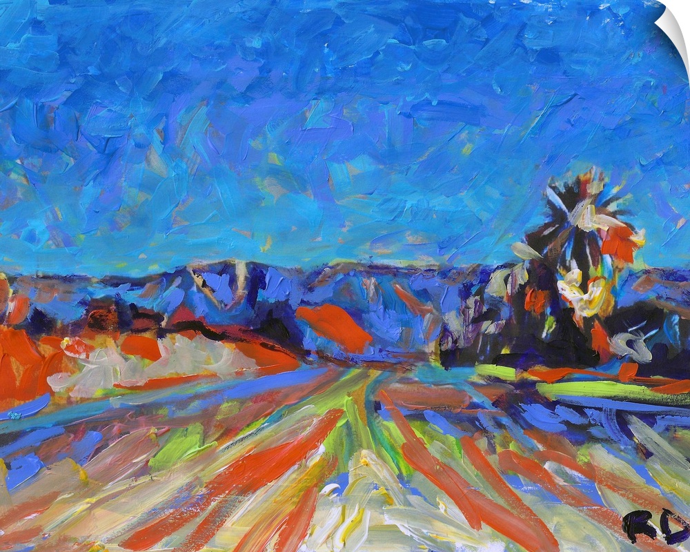 This painting by RD Riccoboni is Valley Center California and Palomar Mountain in San Diego County. Abstract fauvist impre...