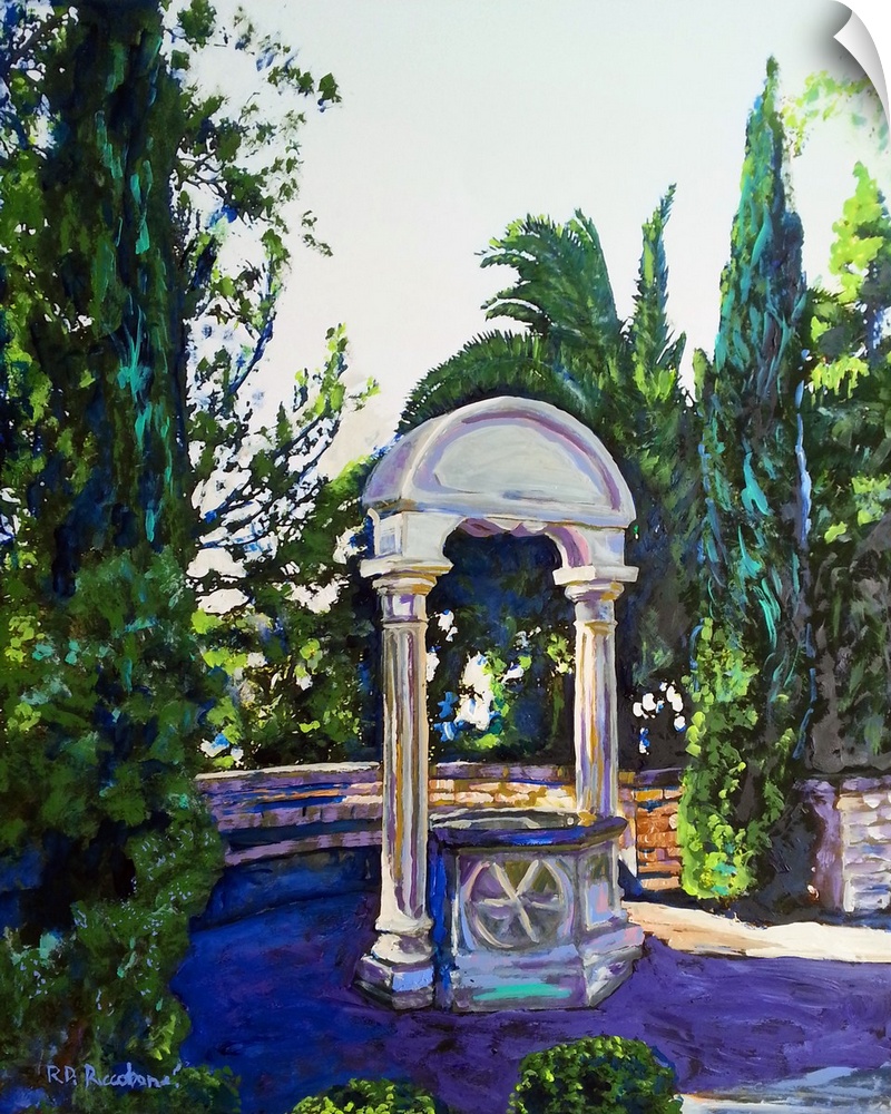 Wishing Well, by RD Riccoboni, Acrylic painting.  The Casa del Rey Moro garden Wishing Well (House of the Moorish King) wa...