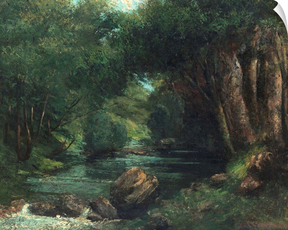 This landscape is similar to a painting dated 1868,?Roe Deer at a Stream?(Kimbell Art Museum, Fort Worth, Texas). It may b...