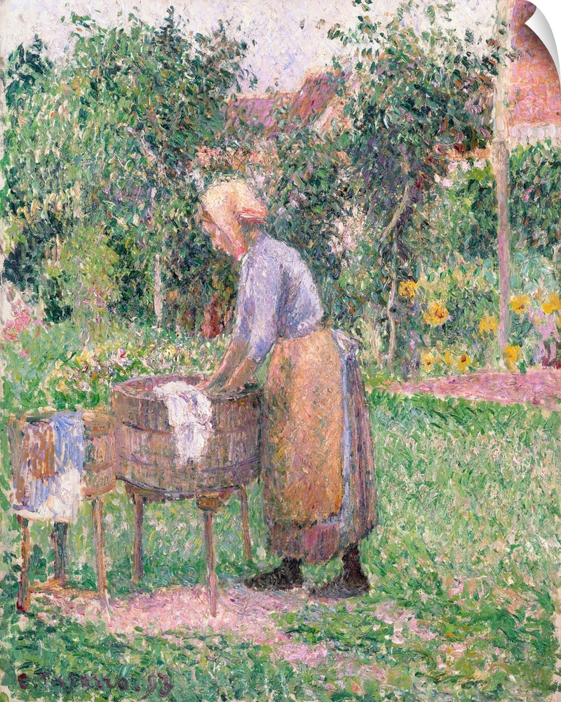 Pissarro spent a good deal of summer and autumn 1893 at Eragny. This picture, like many done in the early 1890s, shows the...