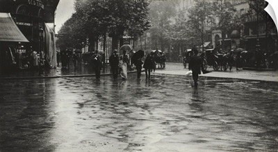 A Wet Day On The Boulevard, Paris